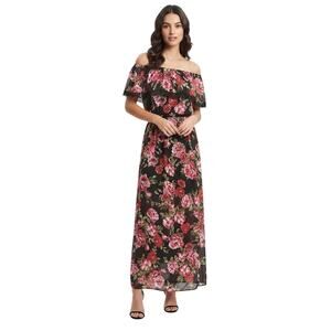 Bongo Off-The-Shoulders Maxi Dress Floral Lightweight Medium